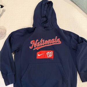 Nike Nationals Hoodie in Deep Blue with Red Accents